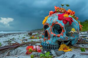 skull paint by numbers for adults